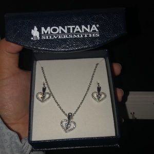 Heart shaped earrings and necklace